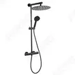 Kép 1/2 - Ferro Trevi Black zuhanyszett fejzuhannyal, kézizuhannyal és termosztátos csapteleppel