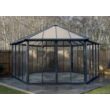 GARDA zárt kerti pavilon/ télikert  szürke/ bronz 16mm tetőpanel/ 4mm akryl átlátszó oldalfal, zárható ajtók