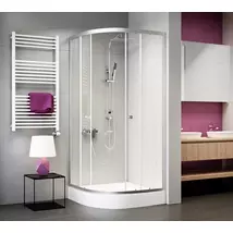 Sanimix íves zuhanykabin , tálca nélkül, víztiszta üveggel 80x80x185