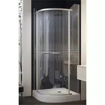 Sanimix íves, keret nélküli nyílóajtós zuhanykabin tálca nélkül 80x80x195 ,mintás üveggel