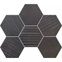Tubadzin Horizon Hex Black mozaik falburkoló  22,1x28,9 cm