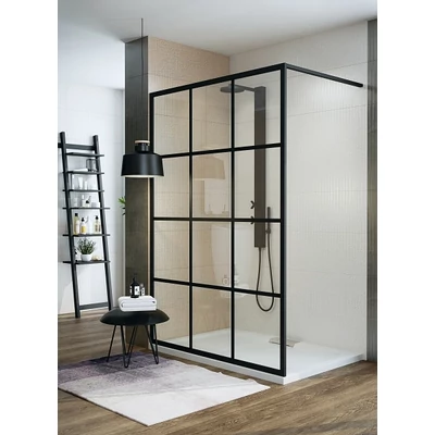 Wasserburg VETRO BLACK Walk-in zuhanyfal 100x200 cm
