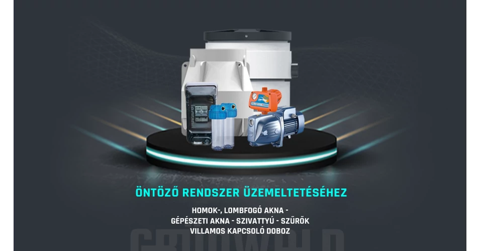 Grünwald gépészeti csomag esővízgyűjtő rendszerhez, öntözőrendszer ...