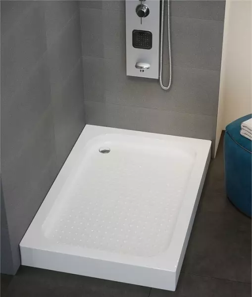 Sanimix szögletes akril zuhanytálca, fém lábbal 80x120x15 cm